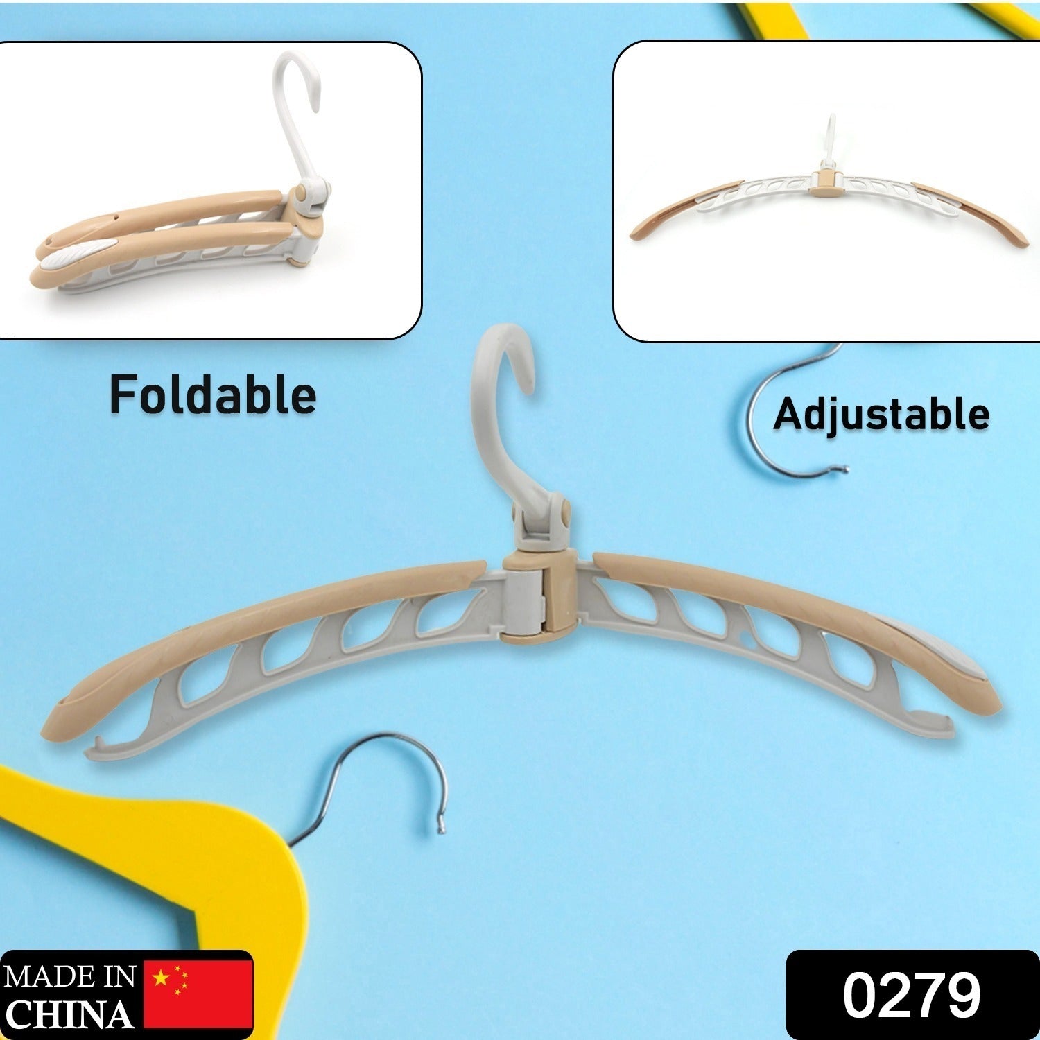 0279 Portable Folding 360 Degree Rotating Clothes Hangers Travel Foldable  Adjustable Accessories Foldable Clothes Hangers Drying Rack For Travel (1 Pc) 0279 Portable Folding 360 Degree Rotating Clothes Hangers Travel Foldable  Adjustable Accessories Foldable Clothes Hangers Drying Rack For Travel (1 Pc)